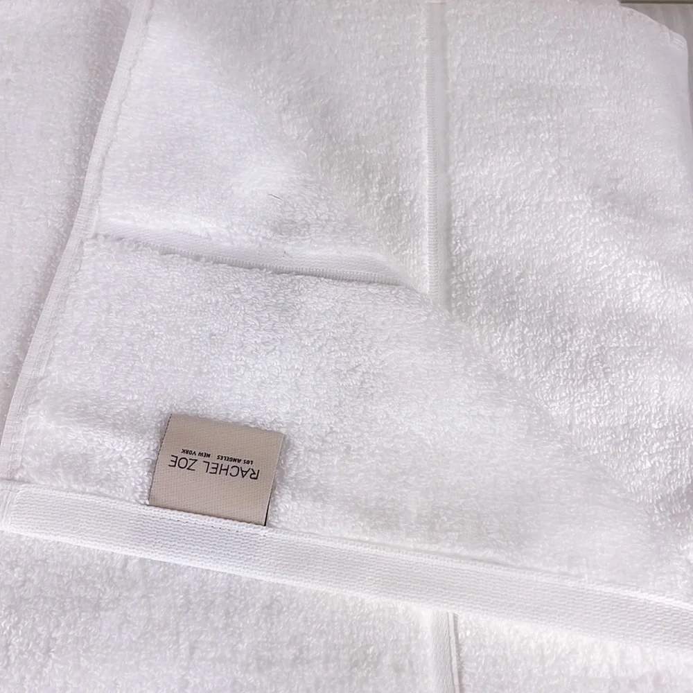 Rachel Zoe Bath Towel Set White 2 PCS Cotton Modal NEW